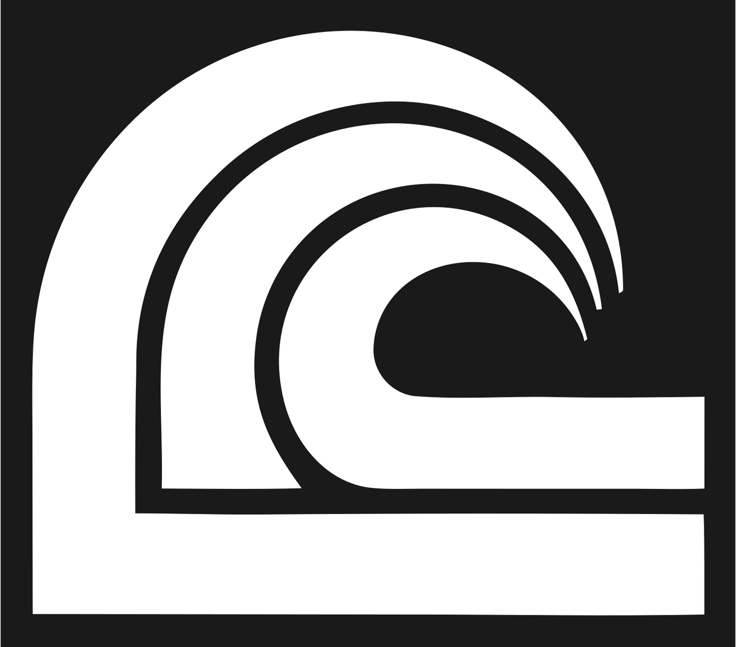 Geometric Barrel Wave Emblem #1a1a1a/#ffffff