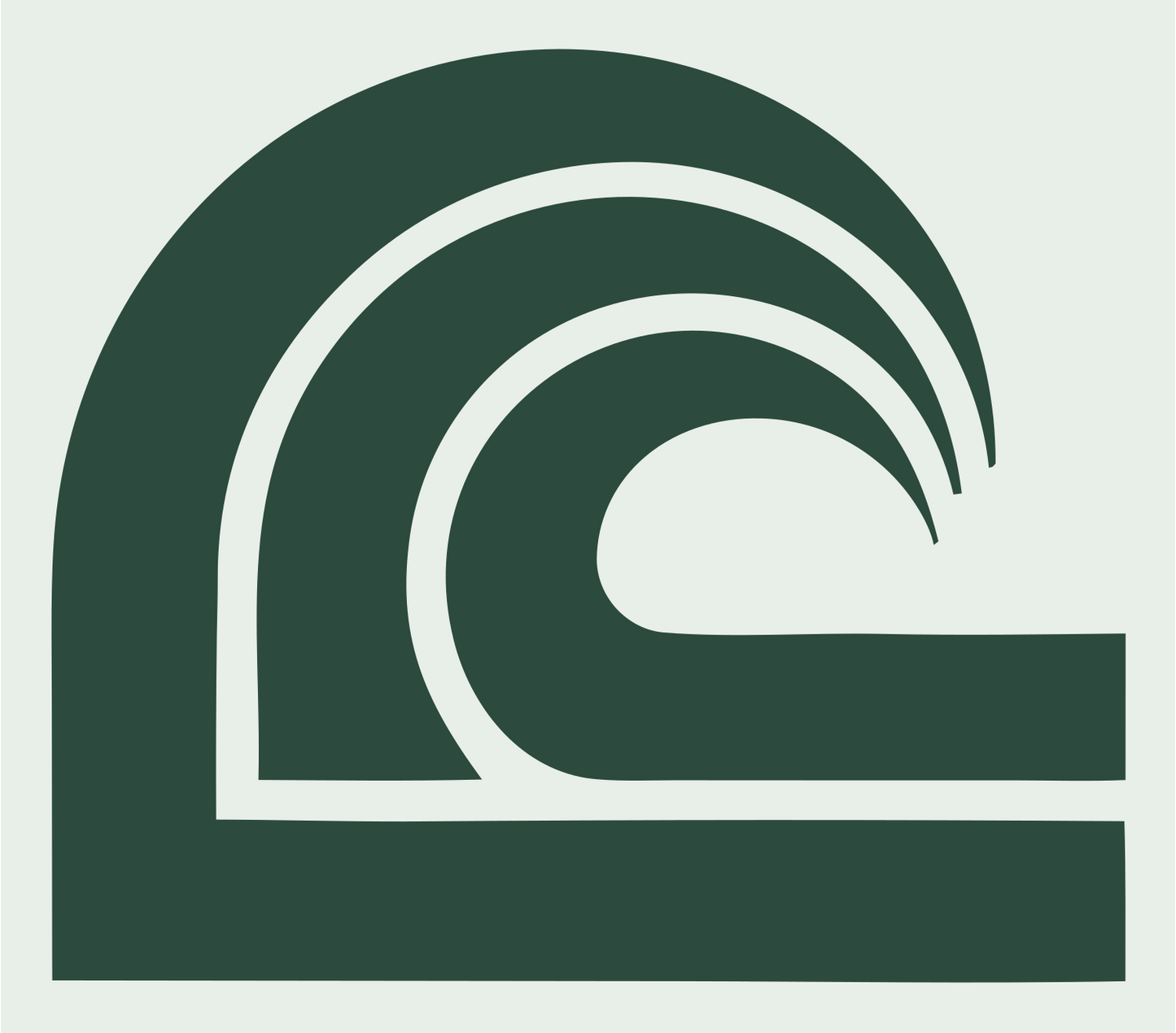 Geometric Barrel Wave Emblem #e8efe9/#2d4a3e