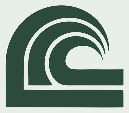 Geometric Barrel Wave Emblem #e8efe9/#2d4a3e