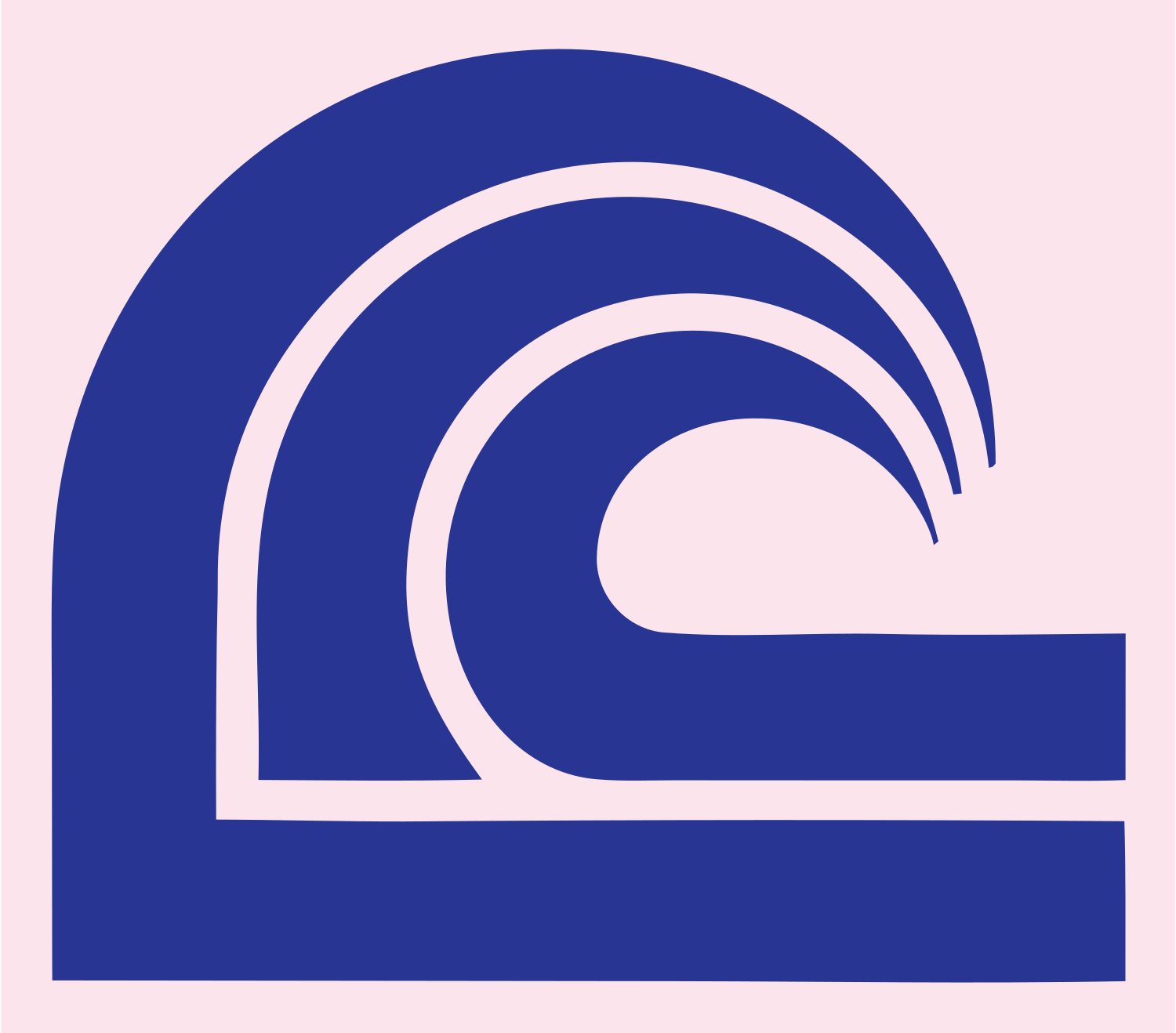 Geometric Barrel Wave Emblem #fce4ec/#283593