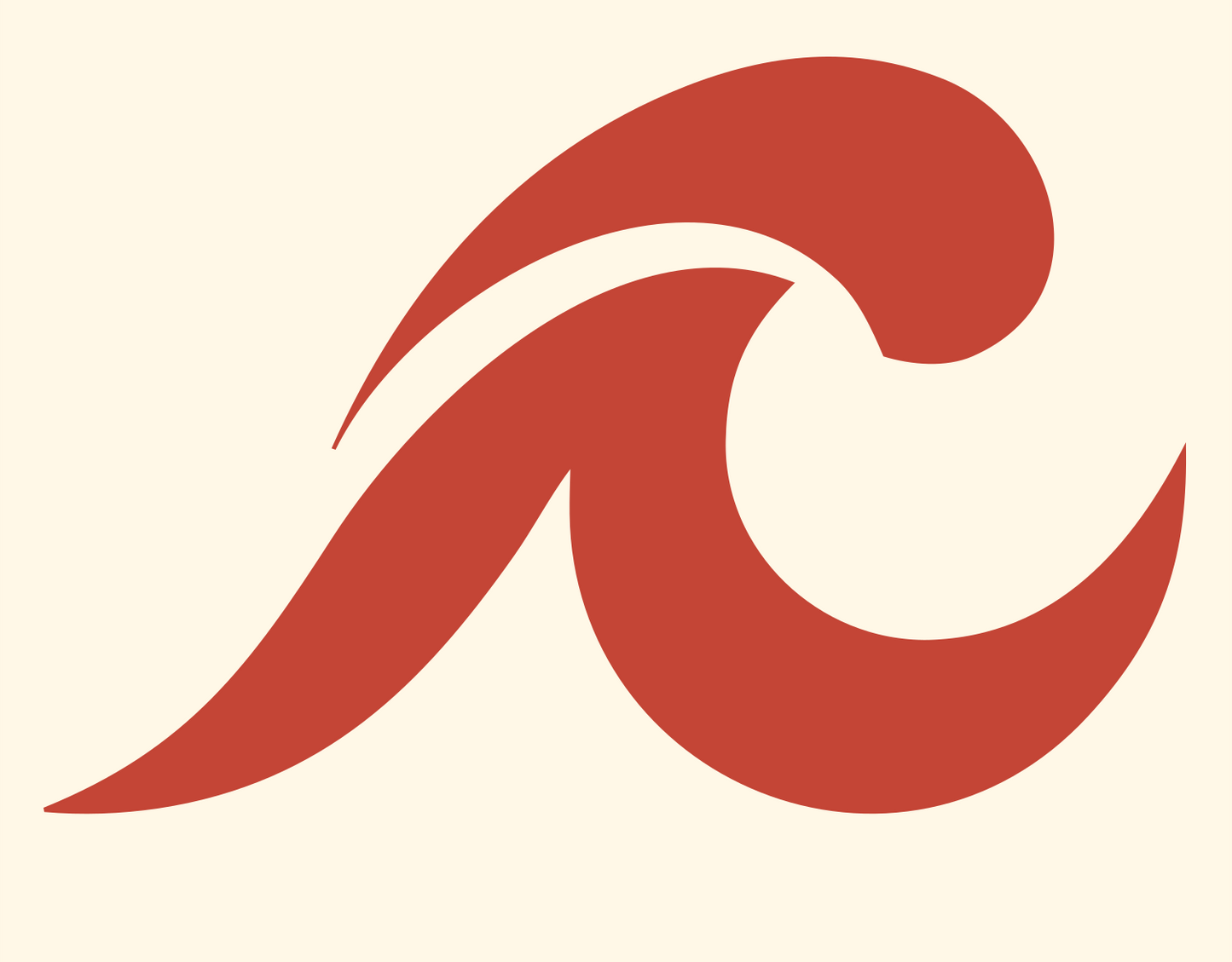 Bold Surf Wave Crest #fff8e7/#c44536