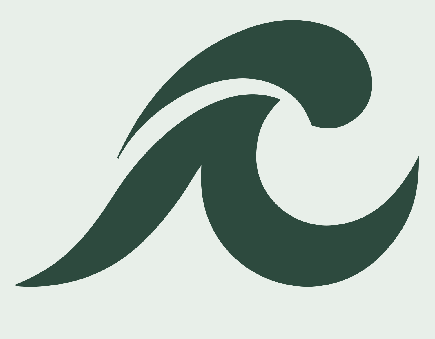 Bold Surf Wave Crest #e8efe9/#2d4a3e