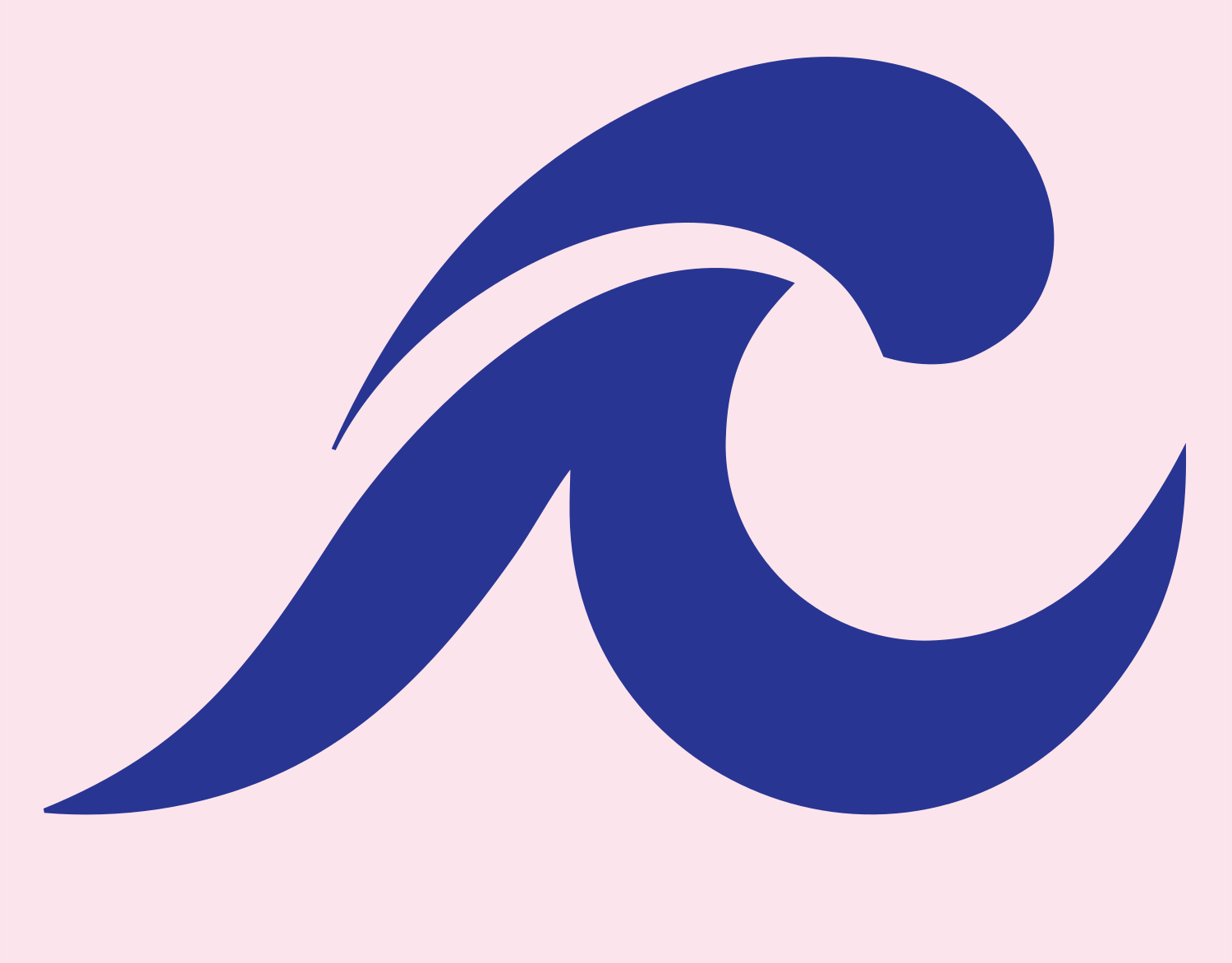Bold Surf Wave Crest #fce4ec/#283593