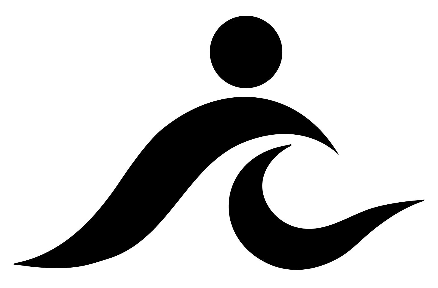 Surfer Figure Wave Mark #ffffff/#000000