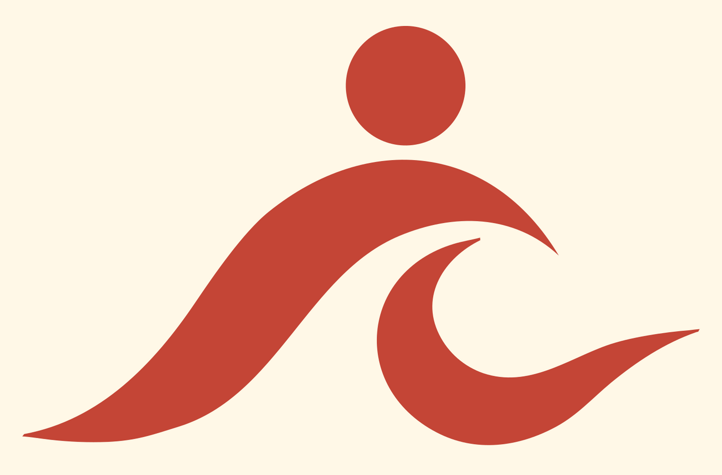Surfer Figure Wave Mark #fff8e7/#c44536