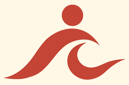 Surfer Figure Wave Mark #fff8e7/#c44536