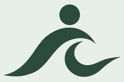 Surfer Figure Wave Mark #e8efe9/#2d4a3e