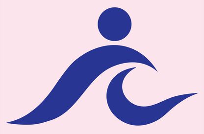 Surfer Figure Wave Mark #fce4ec/#283593
