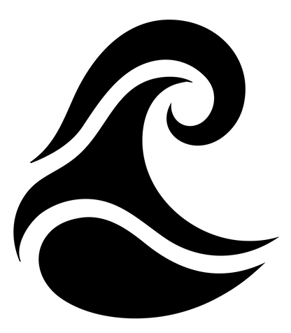 Tribal Ocean Wave Mark #ffffff/#000000