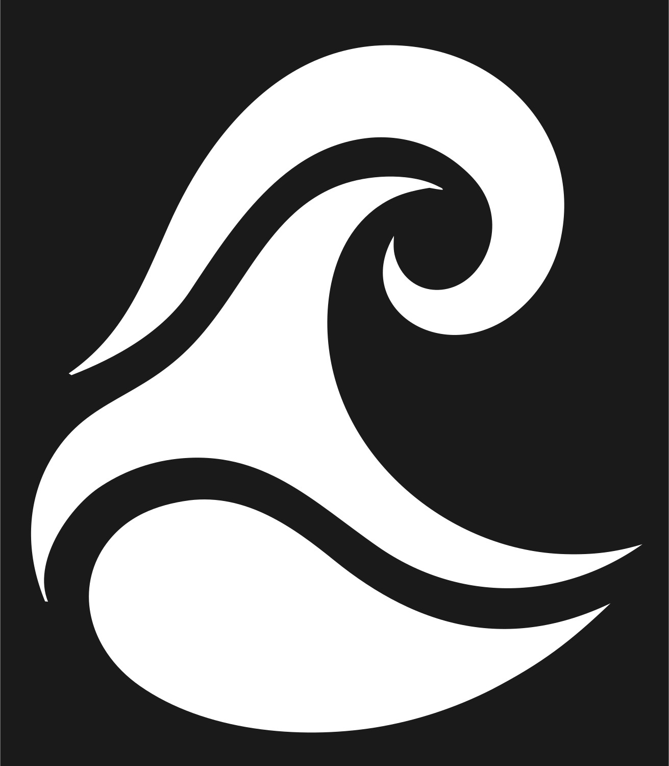 Tribal Ocean Wave Mark #1a1a1a/#ffffff
