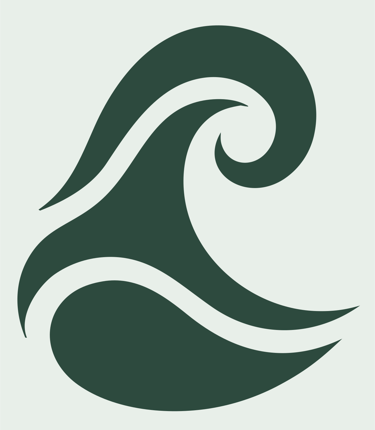 Tribal Ocean Wave Mark #e8efe9/#2d4a3e