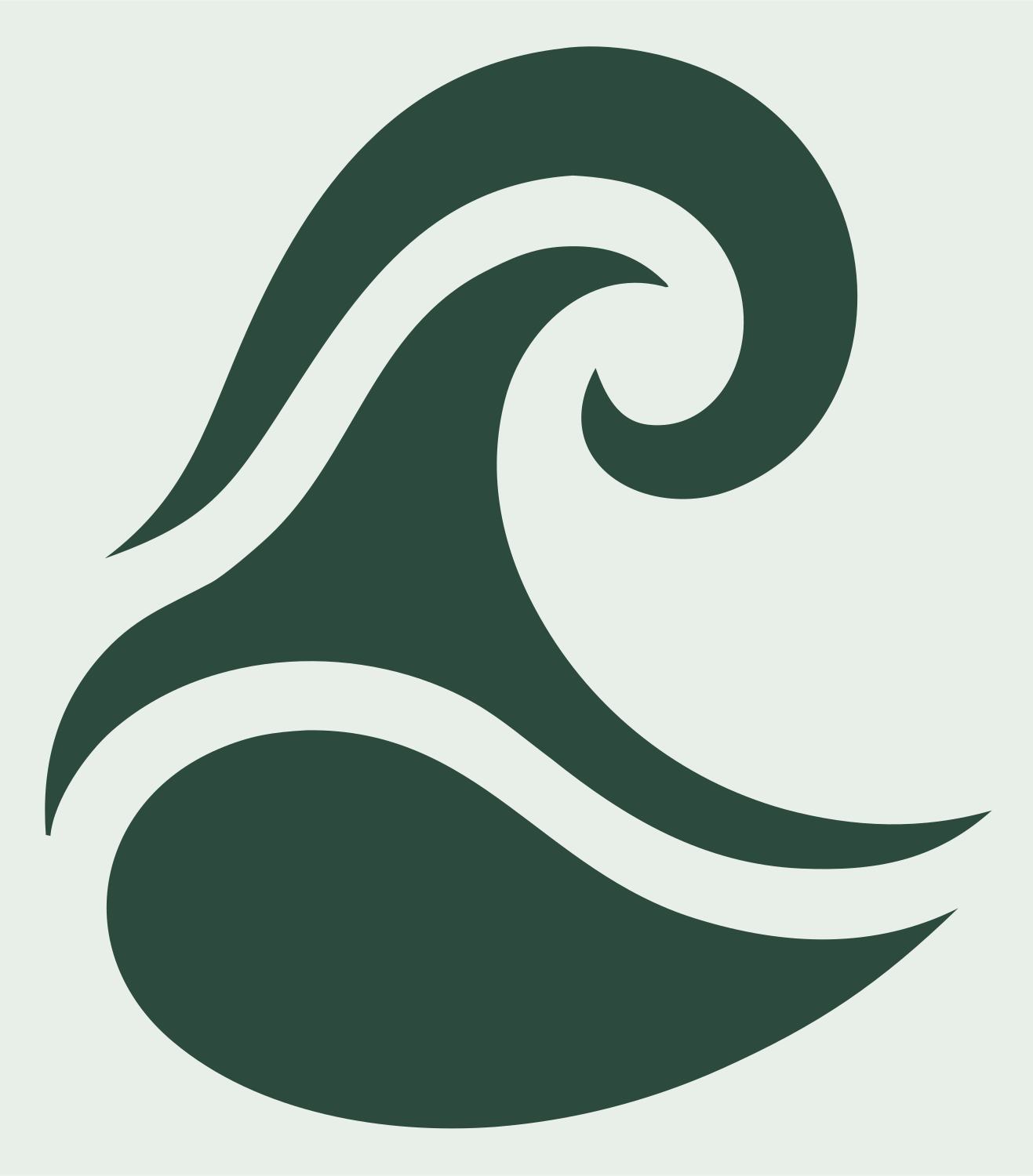 Bold Curl Swell Icon #e8efe9/#2d4a3e