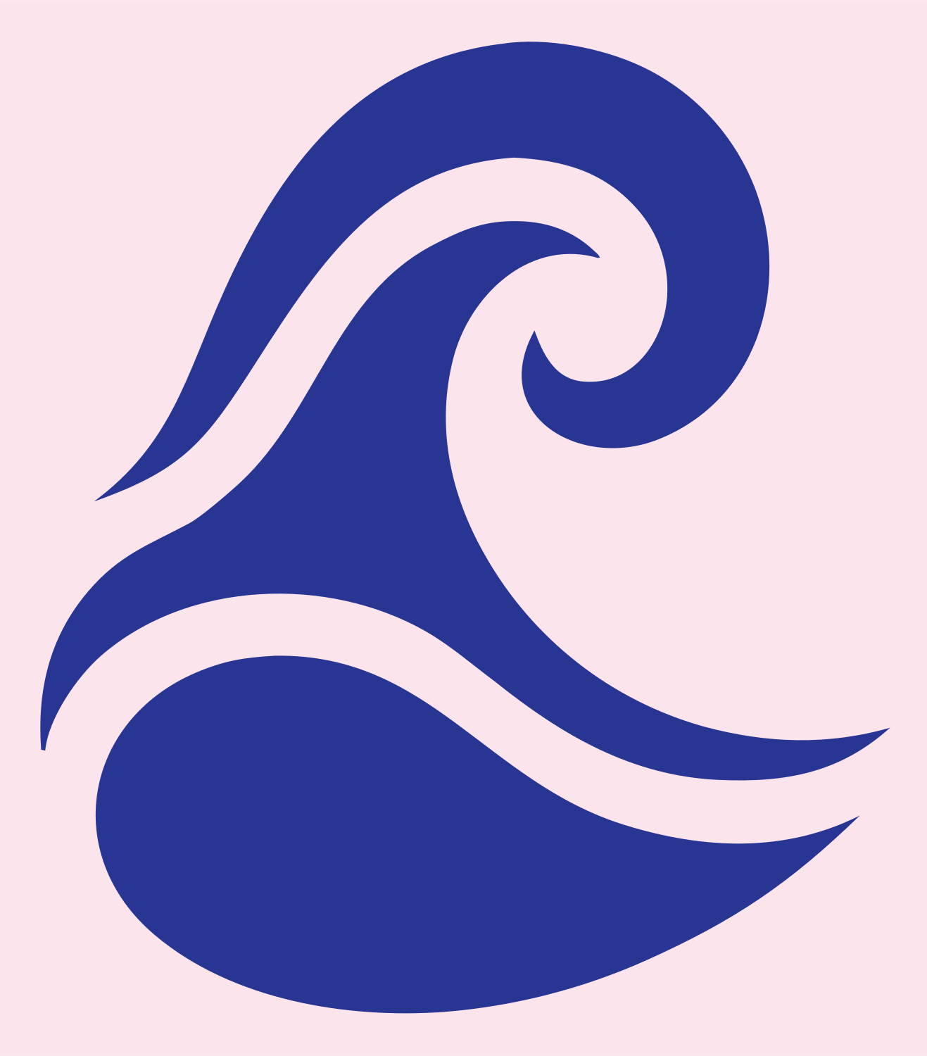 Bold Curl Swell Icon #fce4ec/#283593