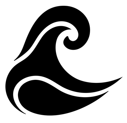 Bold Curl Plunge Wave Icon #ffffff/#000000