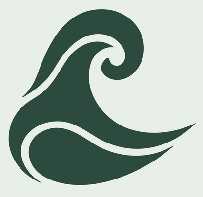 Bold Curl Plunge Wave Icon #e8efe9/#2d4a3e