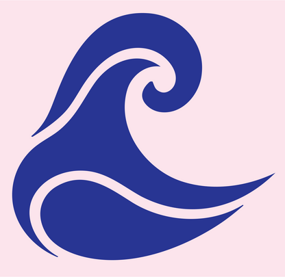 Bold Curl Plunge Wave Icon #fce4ec/#283593