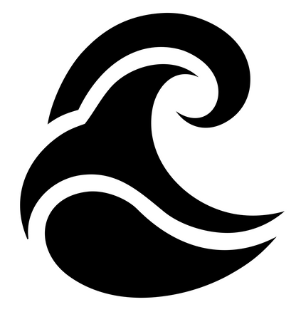 Negative Space Wave Spiral Mark #ffffff/#000000