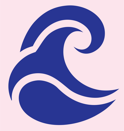 Negative Space Wave Spiral Mark #fce4ec/#283593