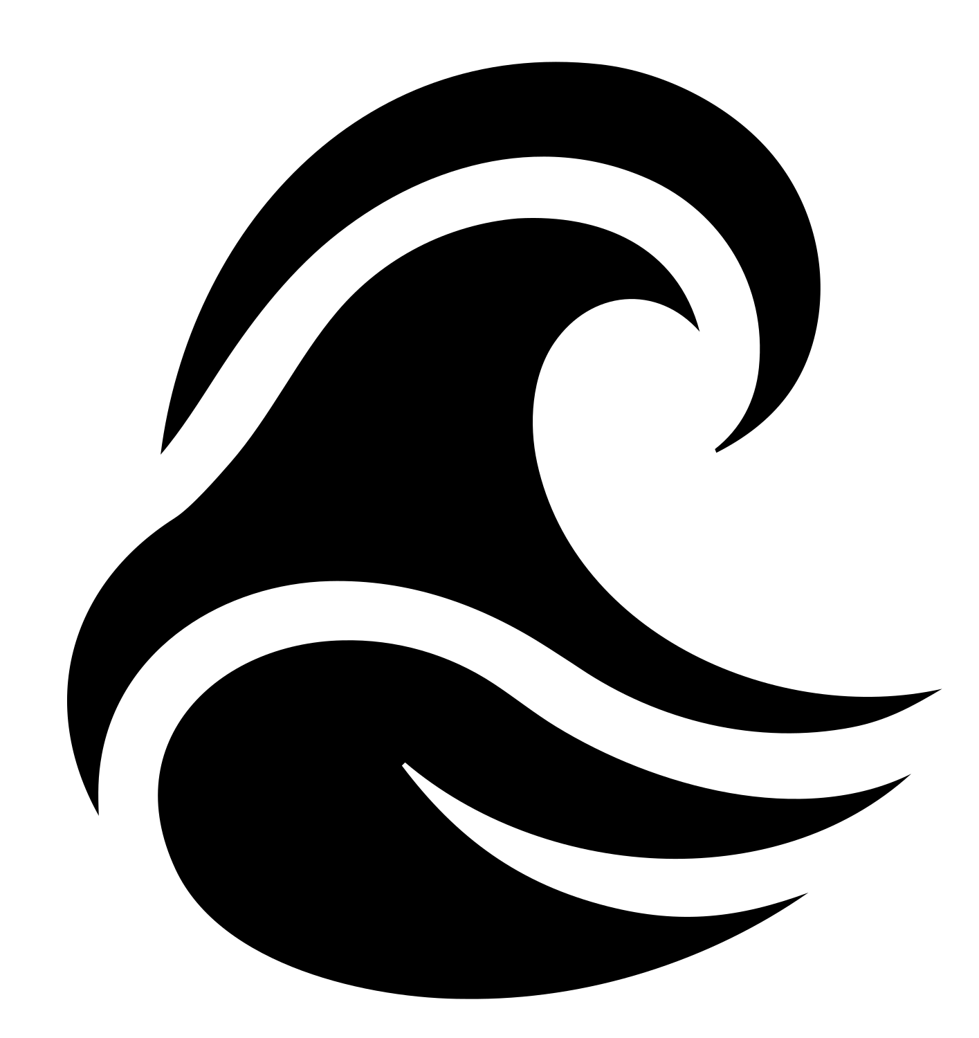 Bold Crashing Wave Icon #ffffff/#000000