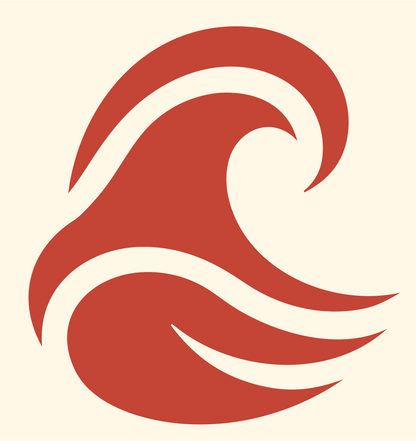 Bold Crashing Wave Icon #fff8e7/#c44536