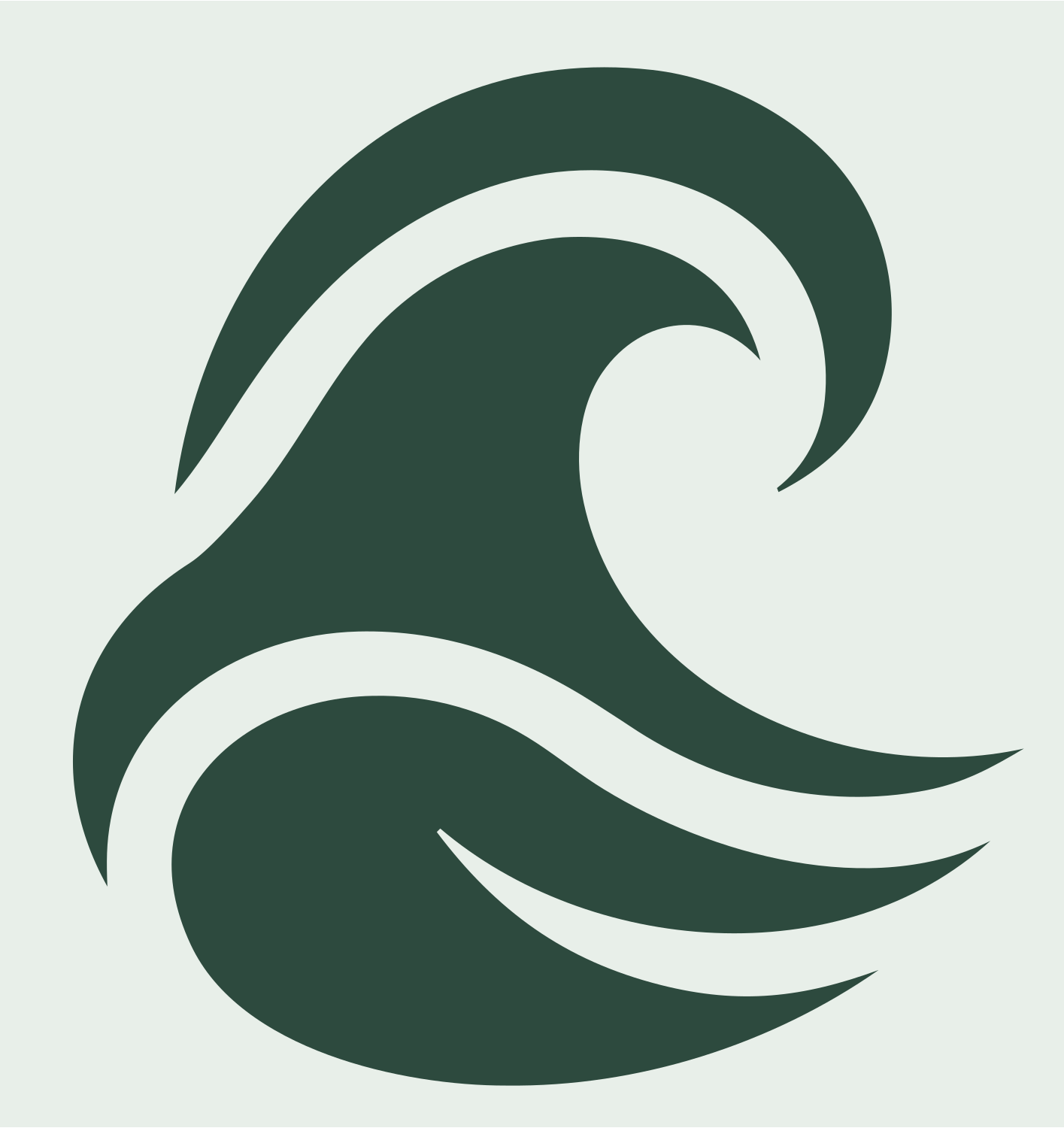 Bold Crashing Wave Icon #e8efe9/#2d4a3e