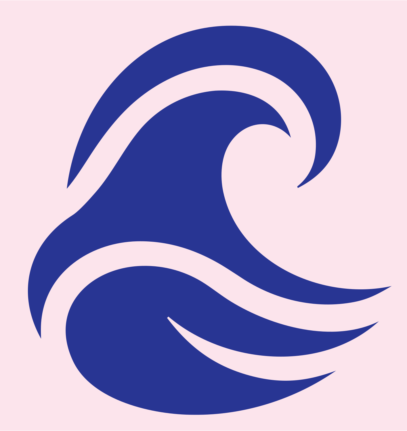 Bold Crashing Wave Icon #fce4ec/#283593