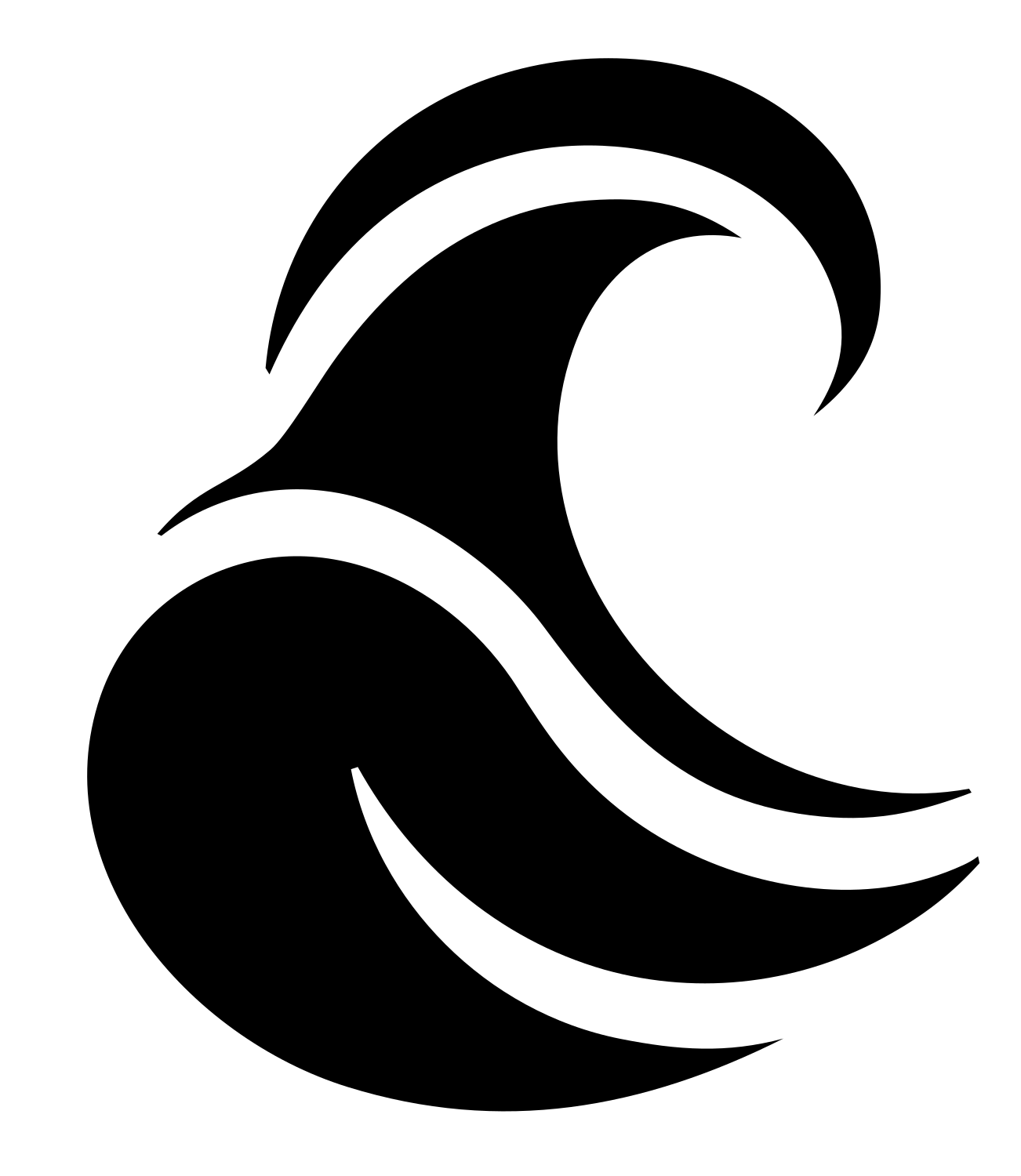 Bold Rolling Swell Badge #ffffff/#000000