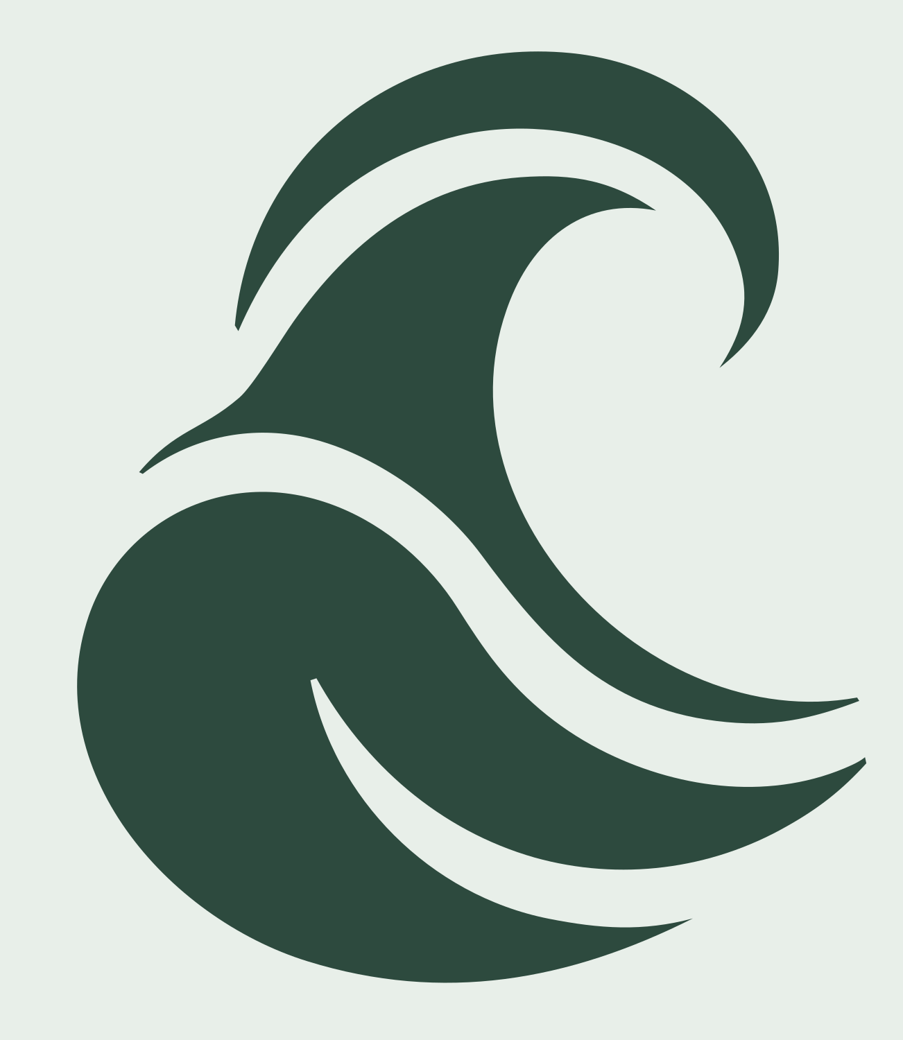 Bold Rolling Swell Badge #e8efe9/#2d4a3e