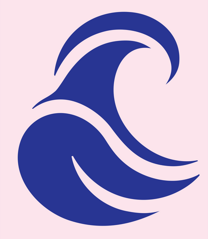 Bold Rolling Swell Badge #fce4ec/#283593