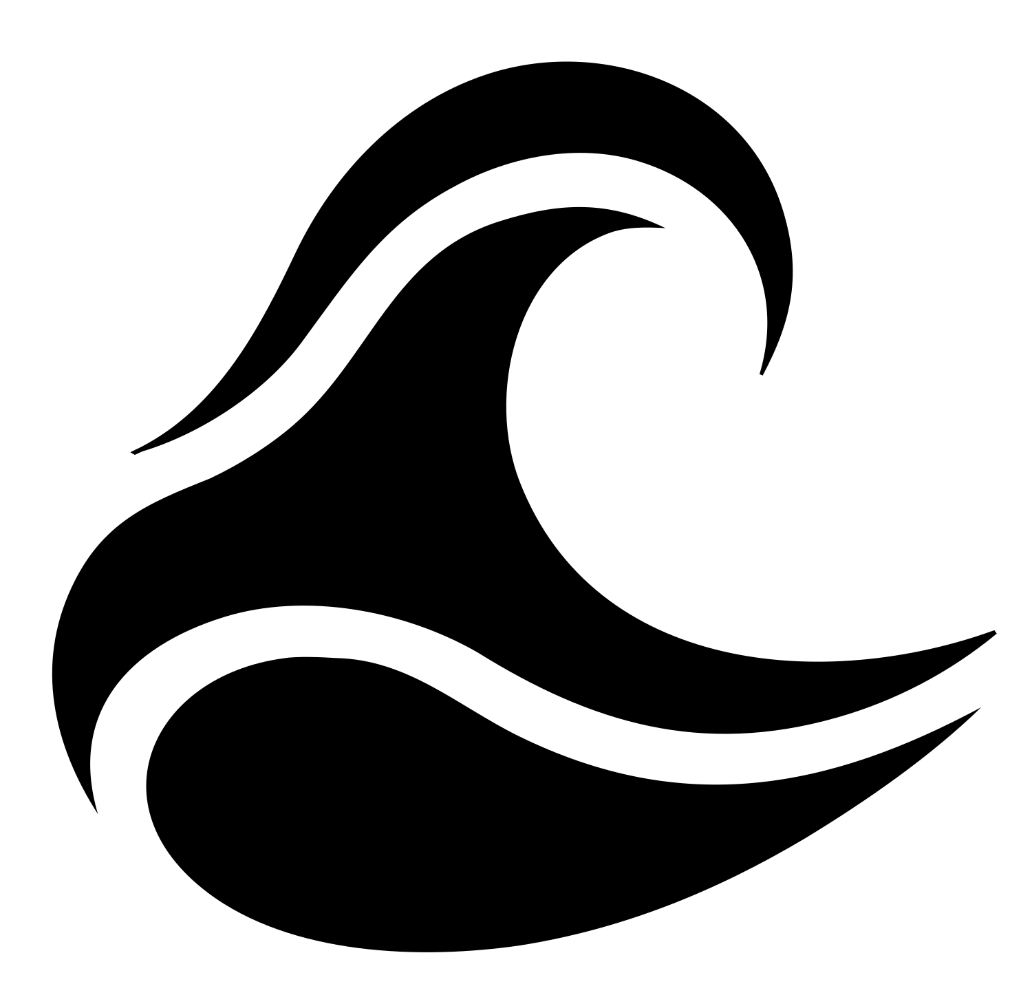 Bold Ocean Wave Icon #ffffff/#000000