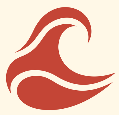 Bold Ocean Wave Icon #fff8e7/#c44536