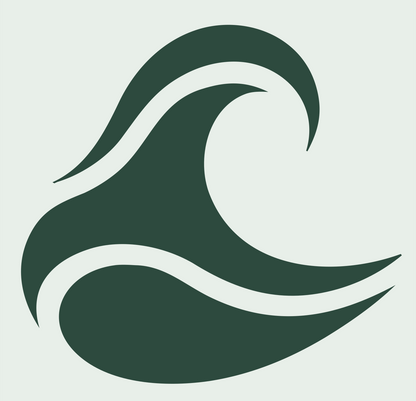 Bold Ocean Wave Icon #e8efe9/#2d4a3e