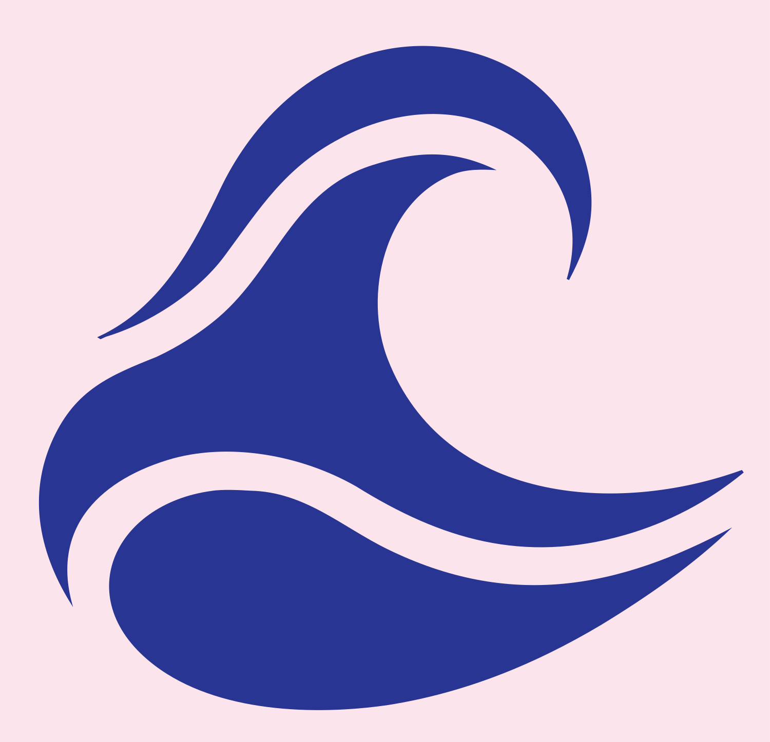 Bold Ocean Wave Icon #fce4ec/#283593