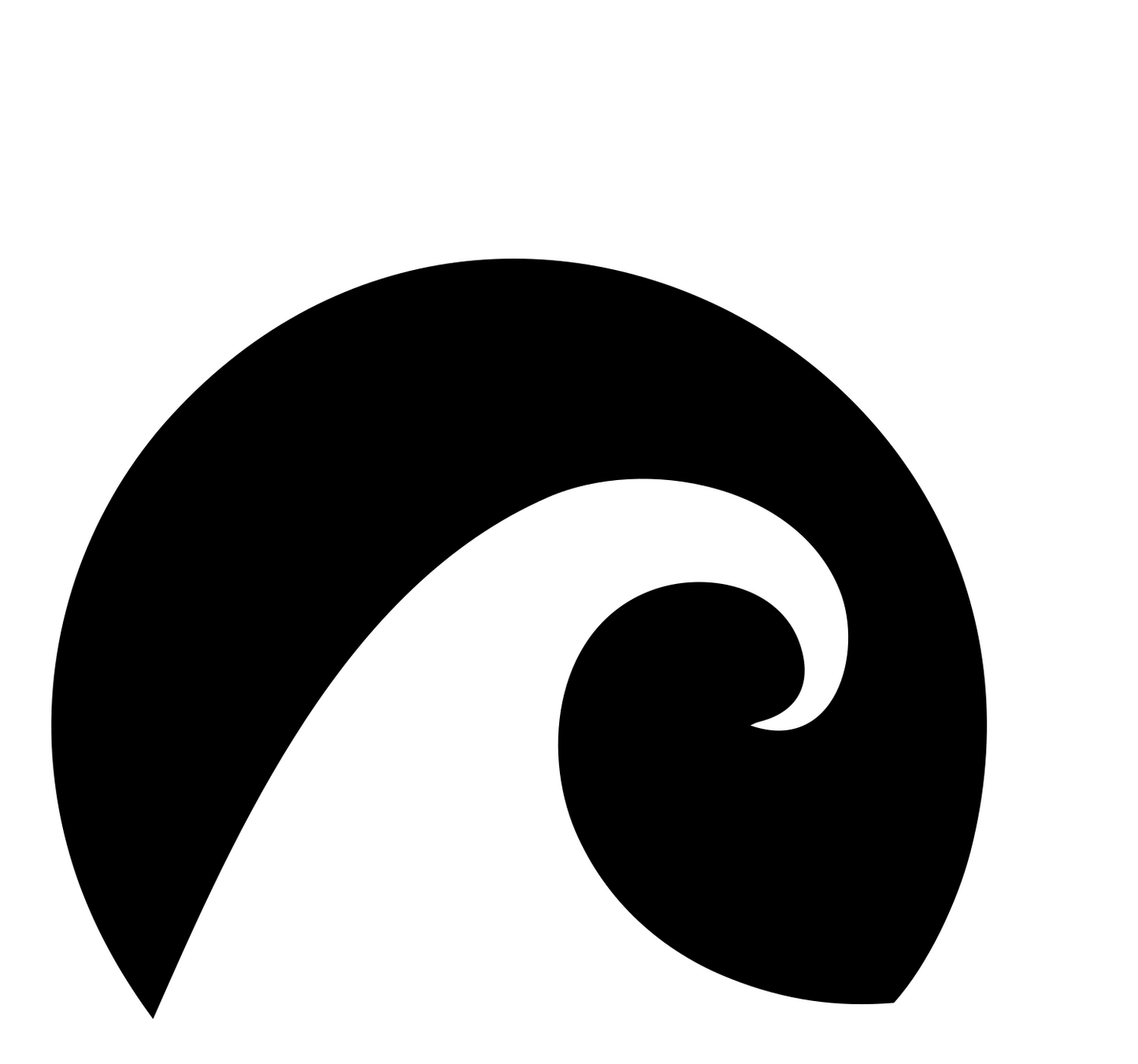 Negative Space Spiral Wave Icon #ffffff/#000000