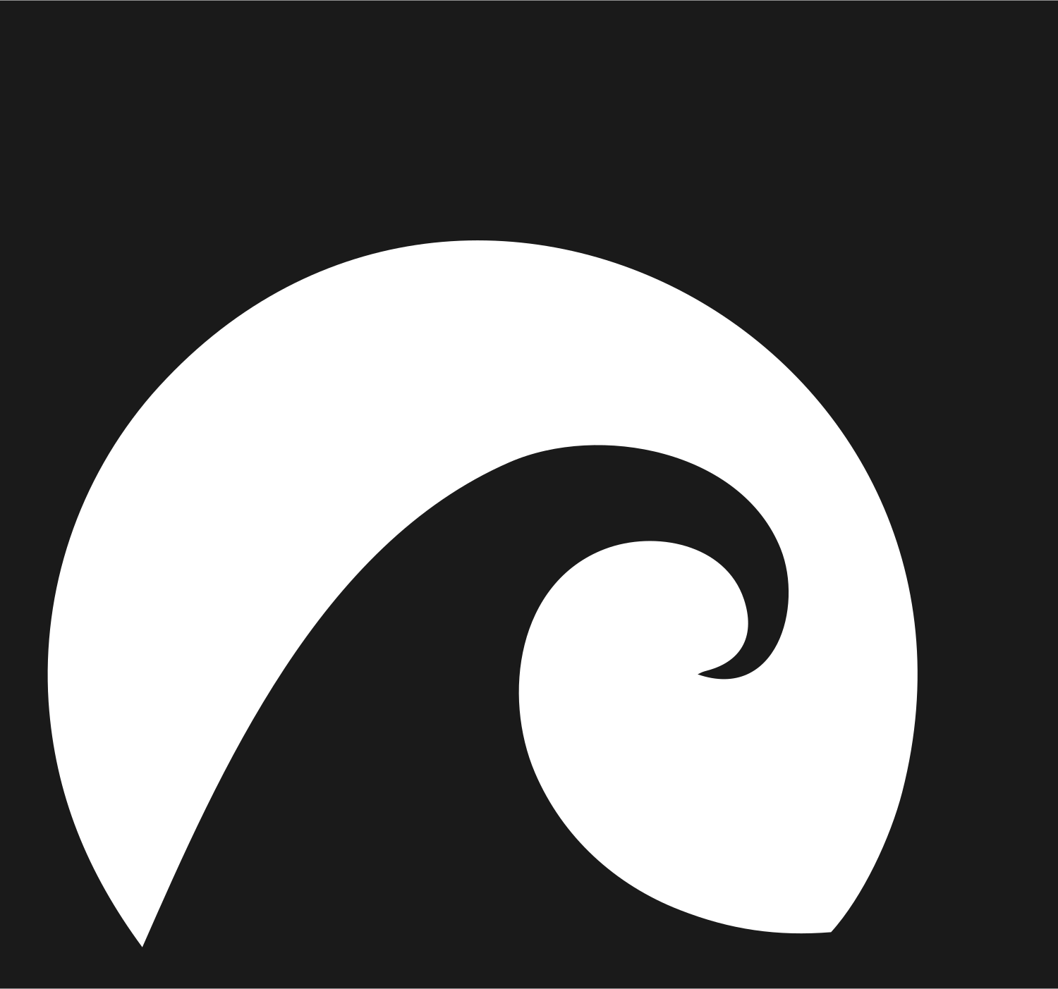 Negative Space Spiral Wave Icon #1a1a1a/#ffffff