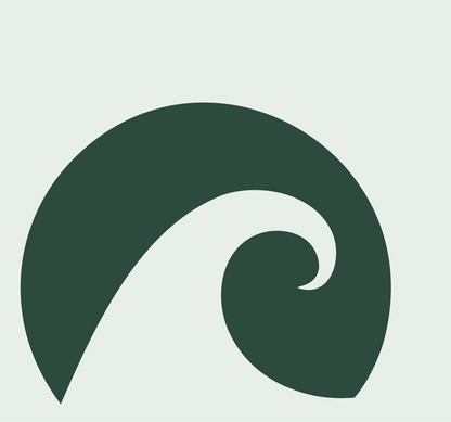 Negative Space Spiral Wave Icon #e8efe9/#2d4a3e