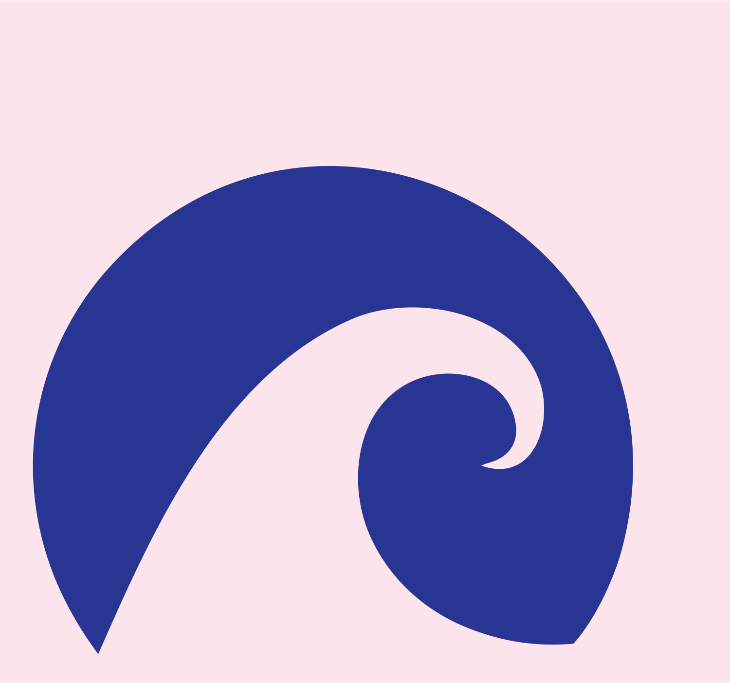 Negative Space Spiral Wave Icon #fce4ec/#283593