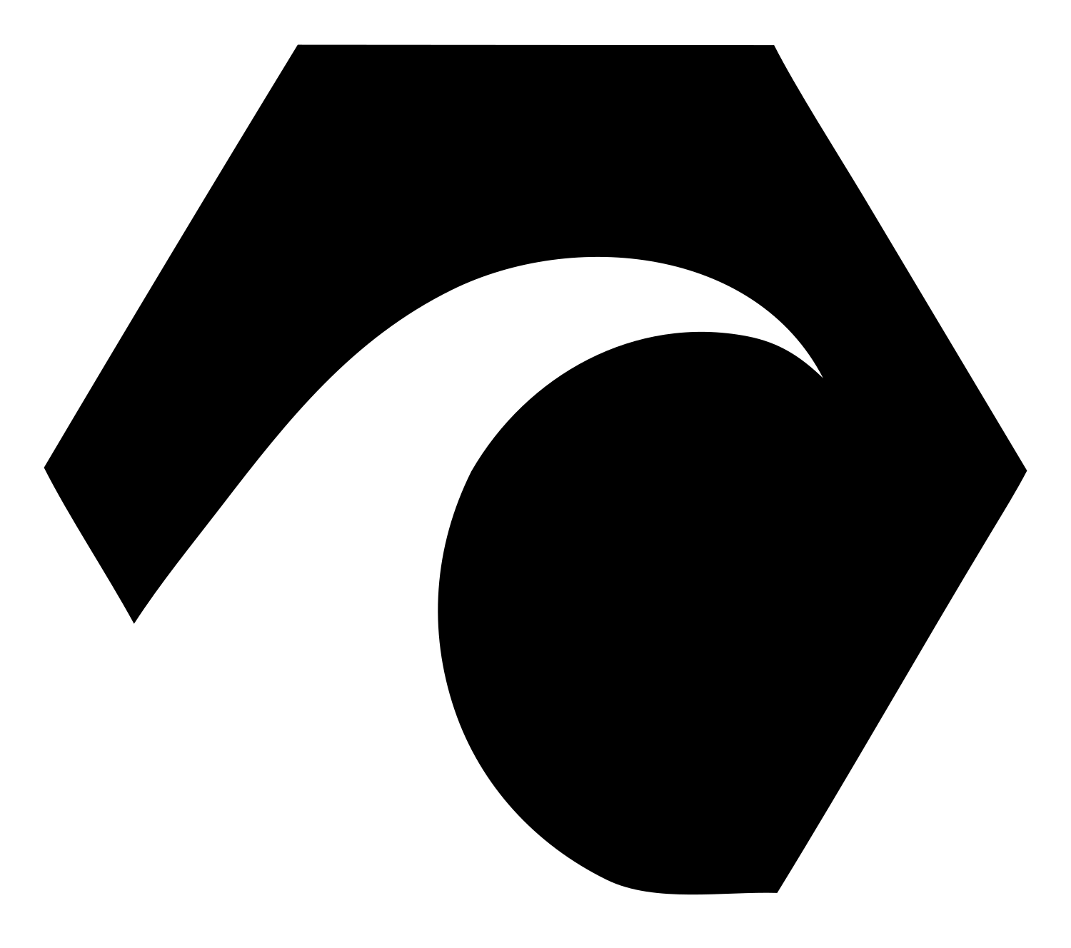 Negative Space Hexagon Wave Mark #ffffff/#000000