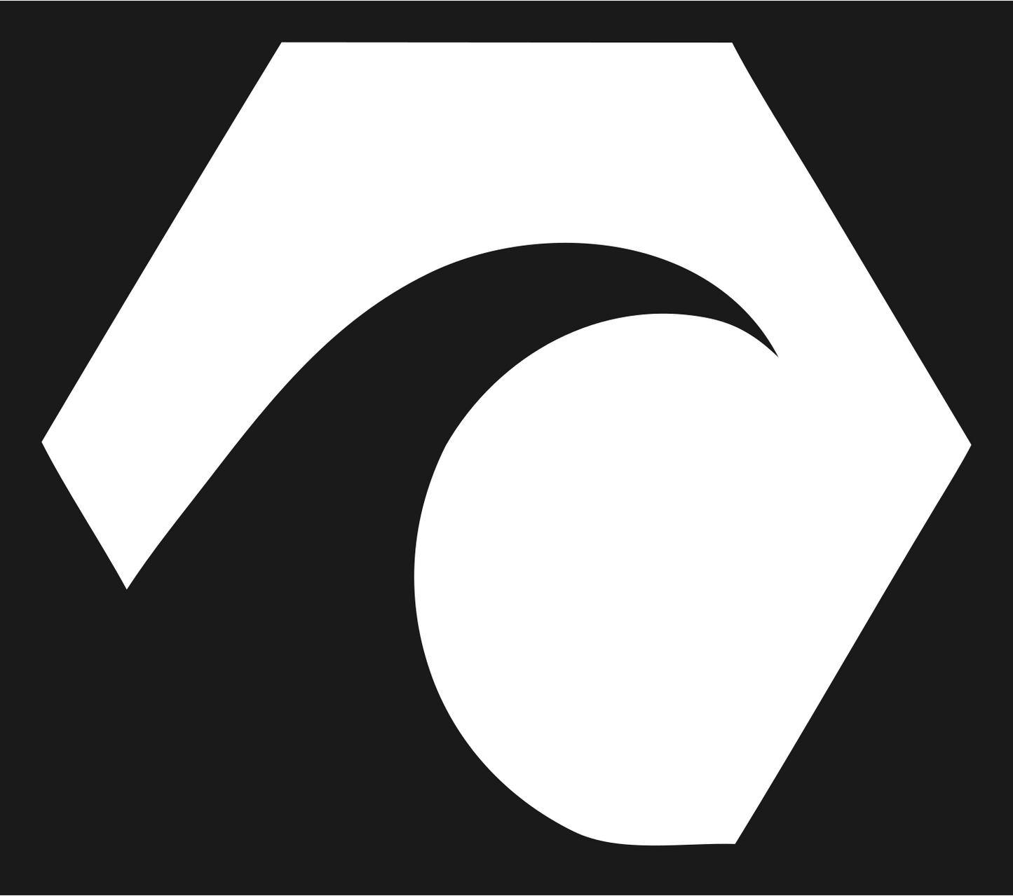 Negative Space Hexagon Wave Mark #1a1a1a/#ffffff
