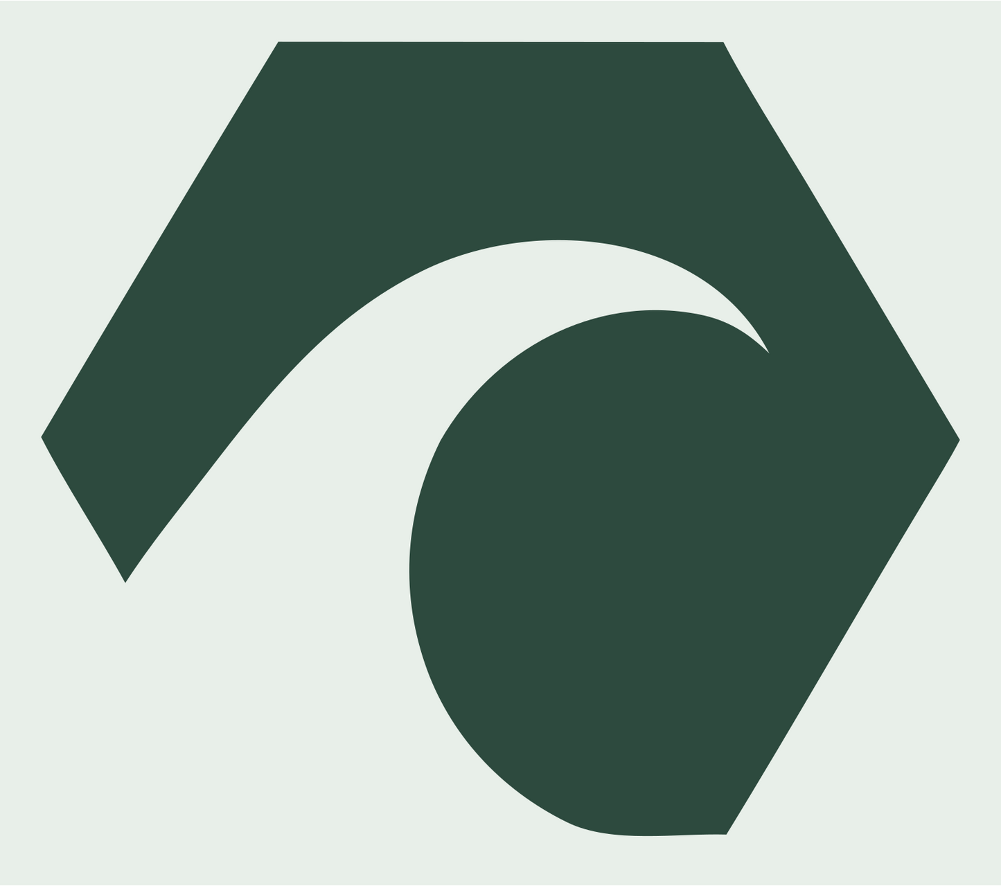 Negative Space Hexagon Wave Mark #e8efe9/#2d4a3e