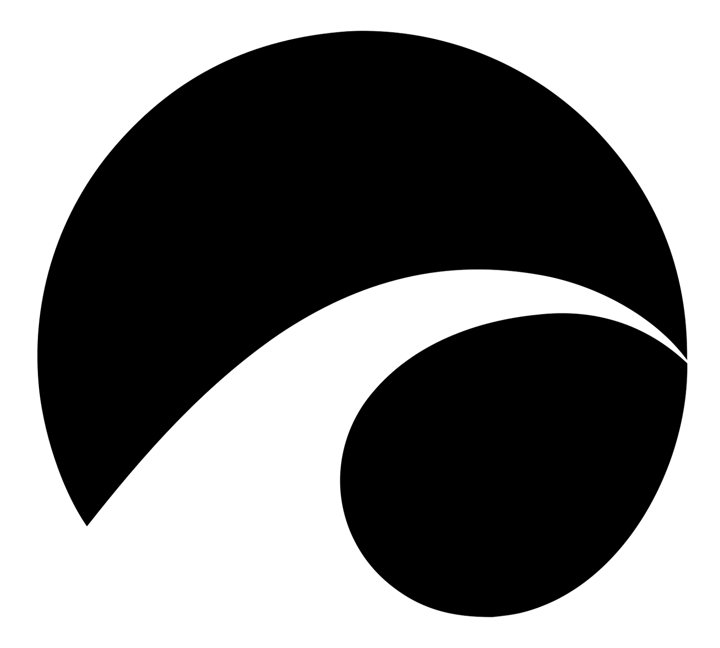Negative Space Circle Wave Mark #ffffff/#000000