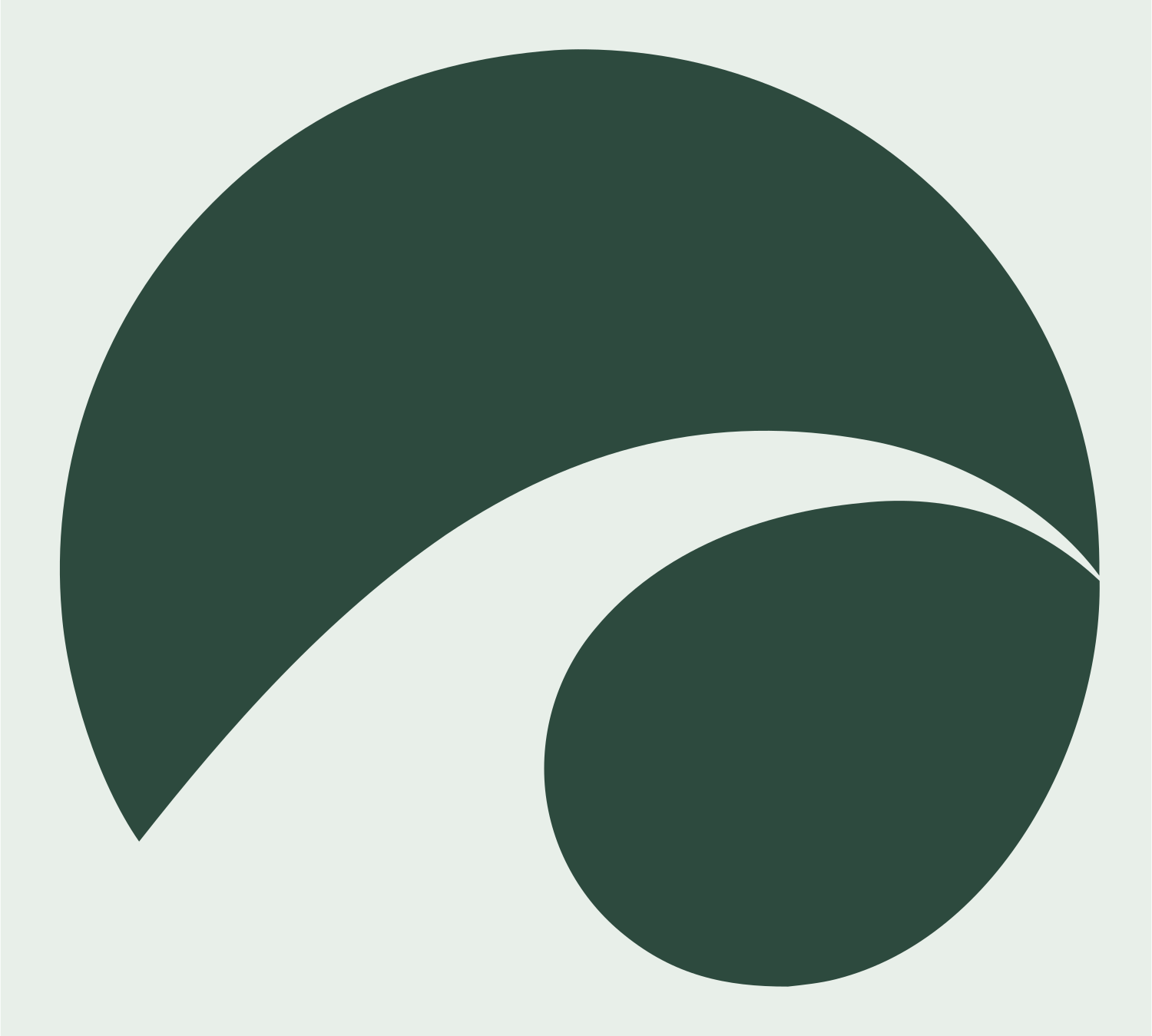 Negative Space Circle Wave Mark #e8efe9/#2d4a3e