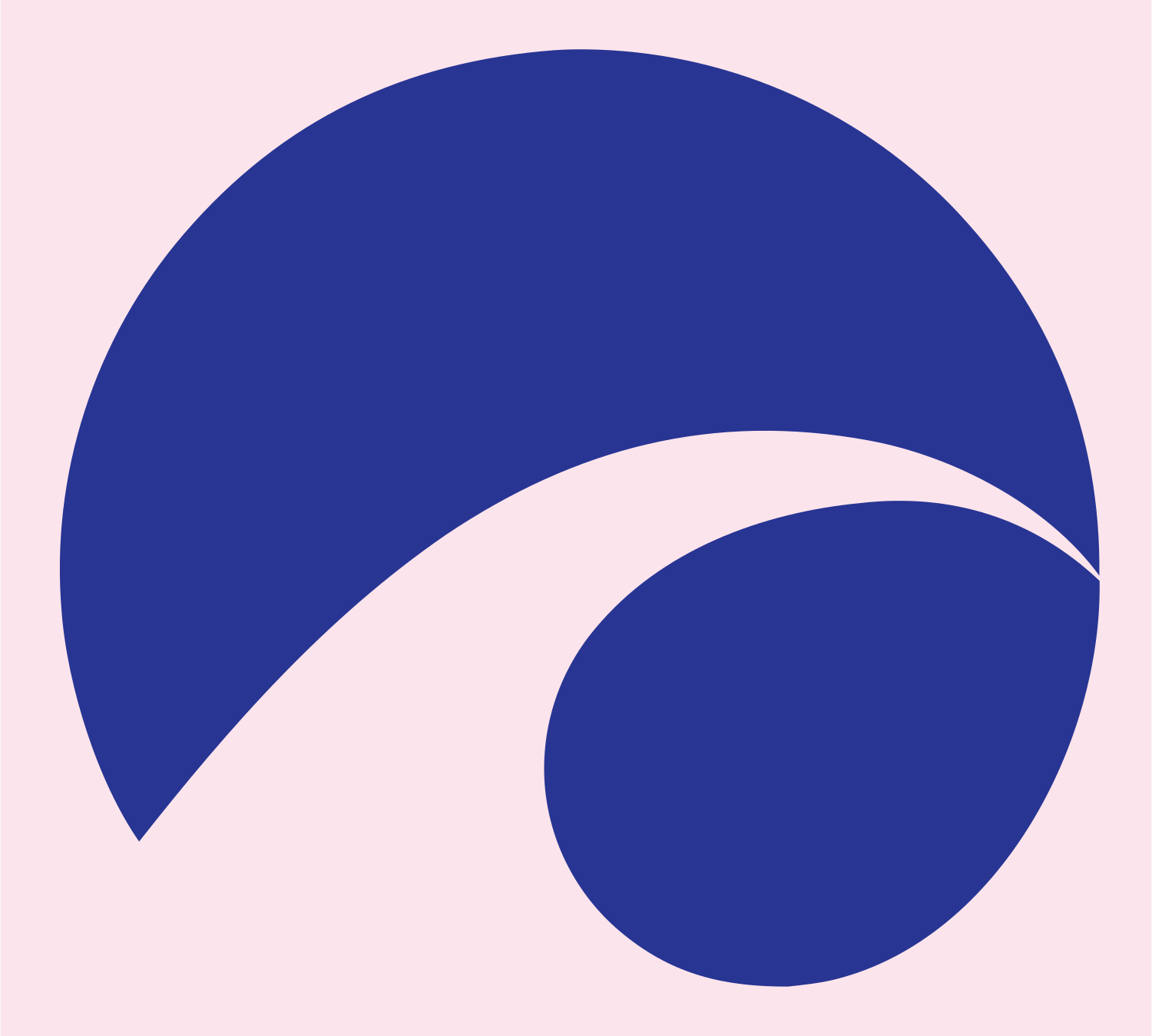 Negative Space Circle Wave Mark #fce4ec/#283593