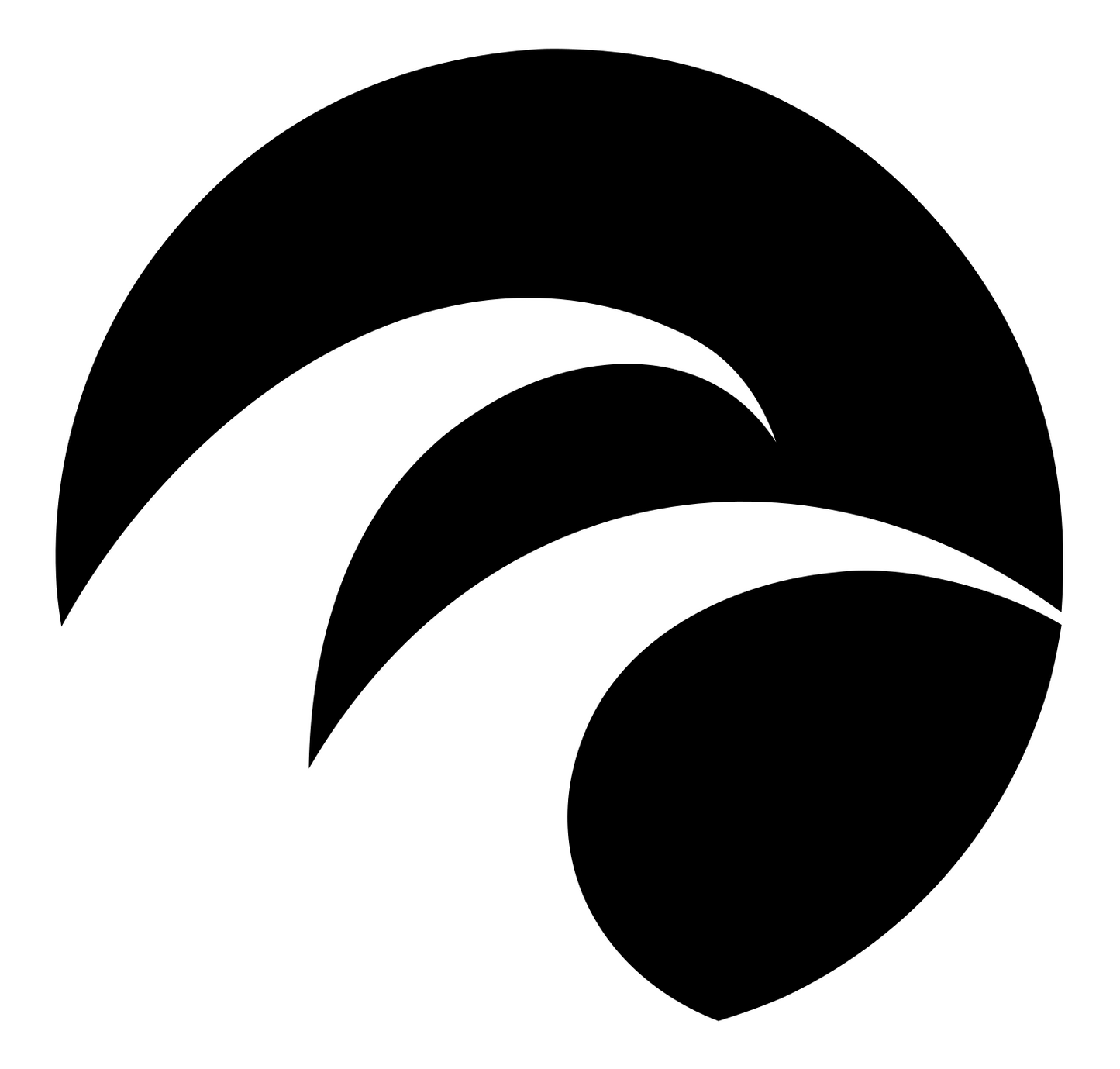 Negative Space Circle Wave Mark #ffffff/#000000