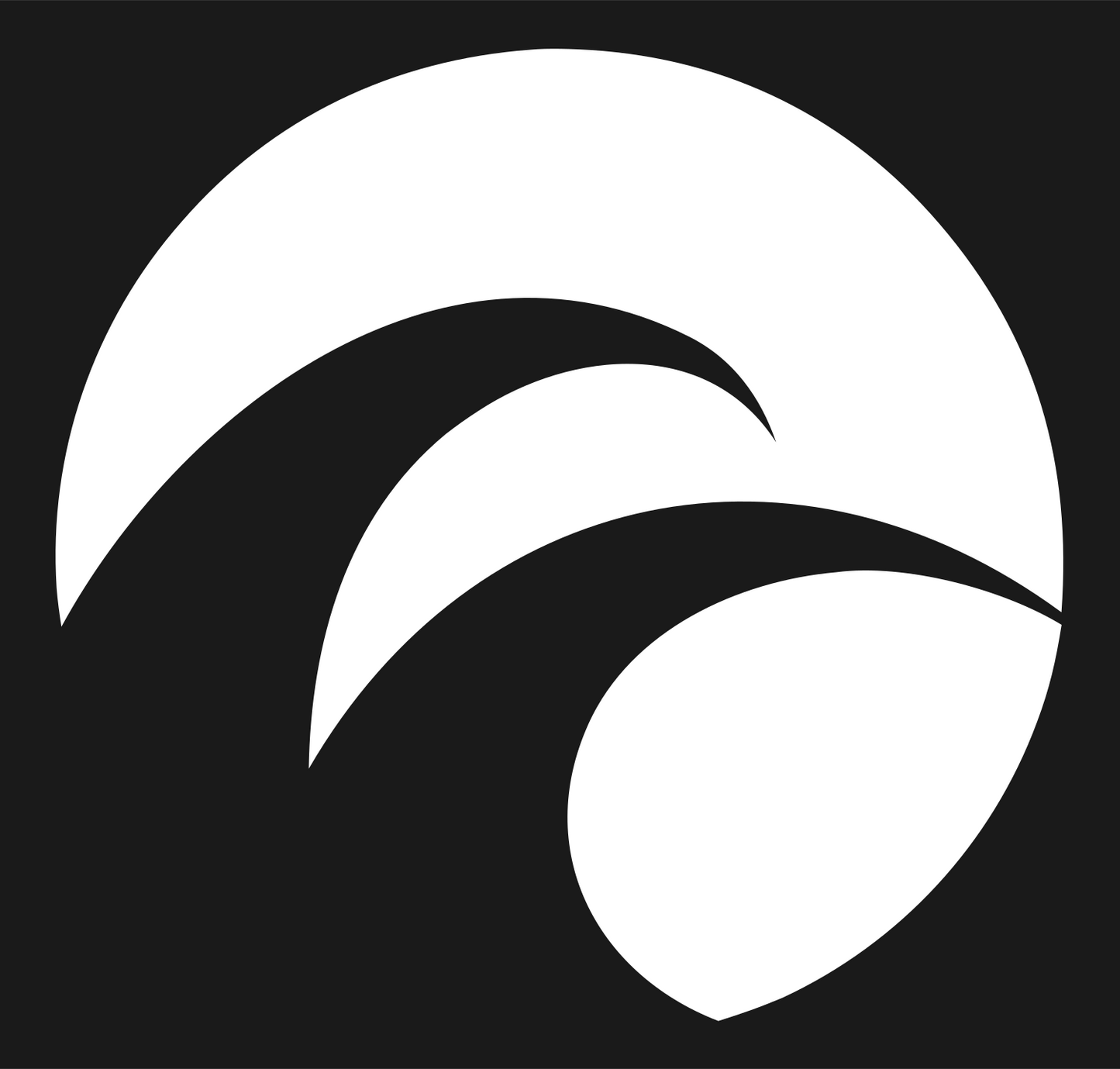 Negative Space Circle Wave Mark #1a1a1a/#ffffff