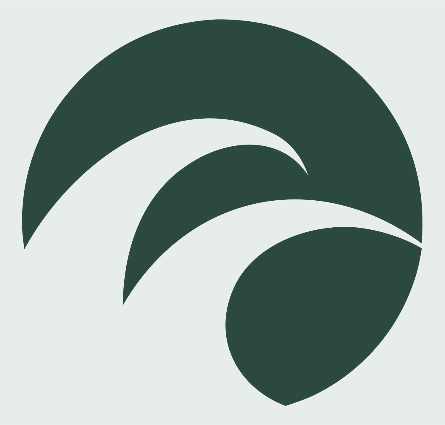 Negative Space Circle Wave Mark #e8efe9/#2d4a3e