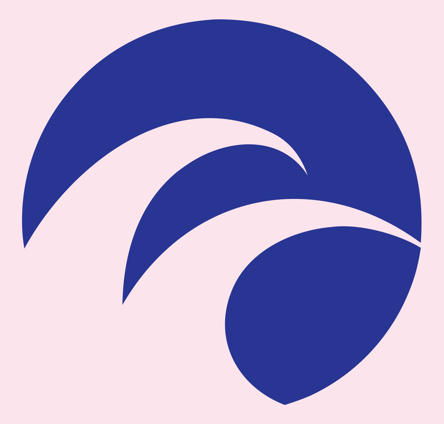 Negative Space Circle Wave Mark #fce4ec/#283593