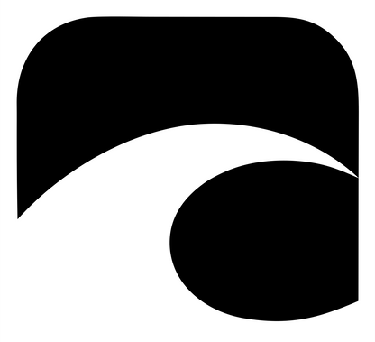 Negative Space Wave Icon #ffffff/#000000