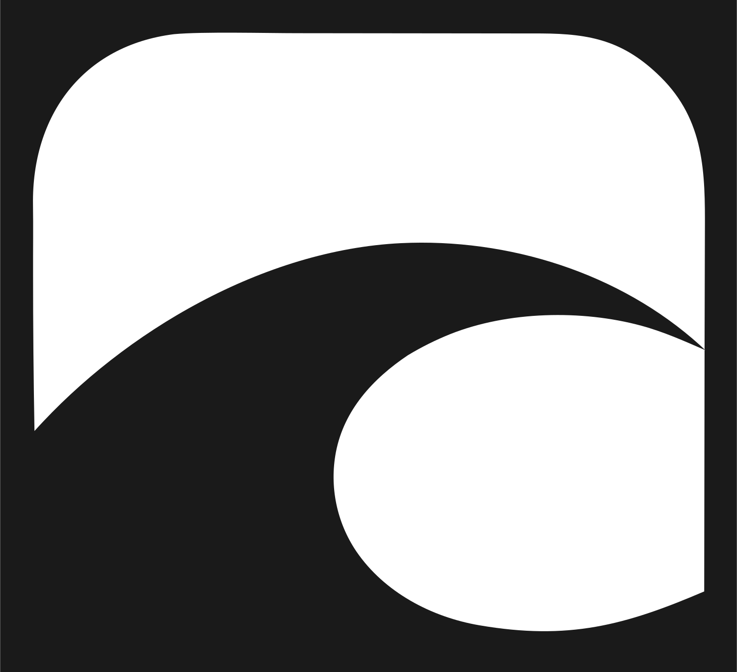 Negative Space Wave Icon #1a1a1a/#ffffff
