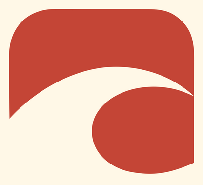 Negative Space Wave Icon #fff8e7/#c44536